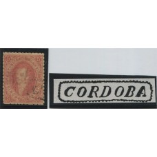 ARGENTINA 1864 GJ 19 RIVADAVIA ESTAMPILLA DE 1ra TIRADA MATASELLADO EN CORDOBA ESTUPENDO DENTADO U$ 30